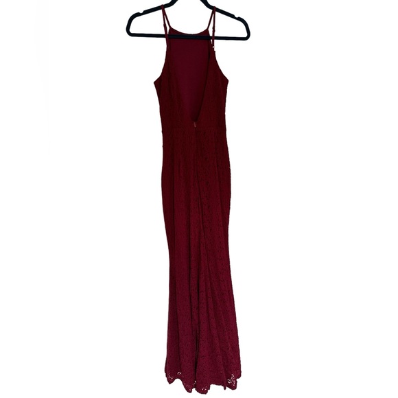 Ephemeral Allure Burgundy Lace Maxi Dress, size Small - Picture 4 of 8